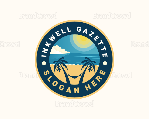 Summer Beach Sunrise Tourism Logo