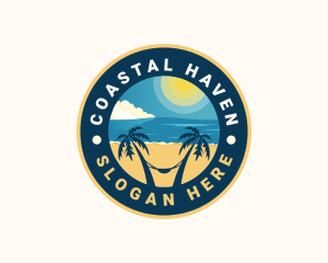 Summer Beach Sunrise Tourism logo design