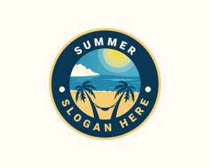 Summer Beach Sunrise Tourism logo design