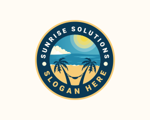 Summer Beach Sunrise Tourism logo design