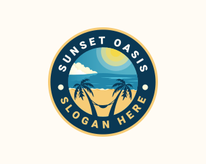 Summer Beach Sunrise Tourism logo design