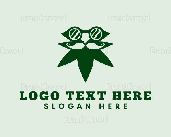 Marijuana Beard Eyeglass Logo