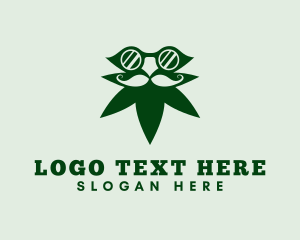 Leaf - Marijuana Beard Eyeglass logo design