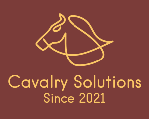 Cavalry - Monoline Yellow Horse logo design