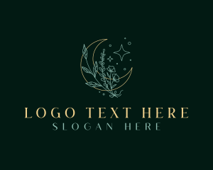 Crescent - Holistic Floral Moon logo design