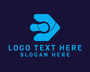 Technology - Digital Arrow Letter D logo design