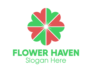 Light Green and Pink Flower logo design