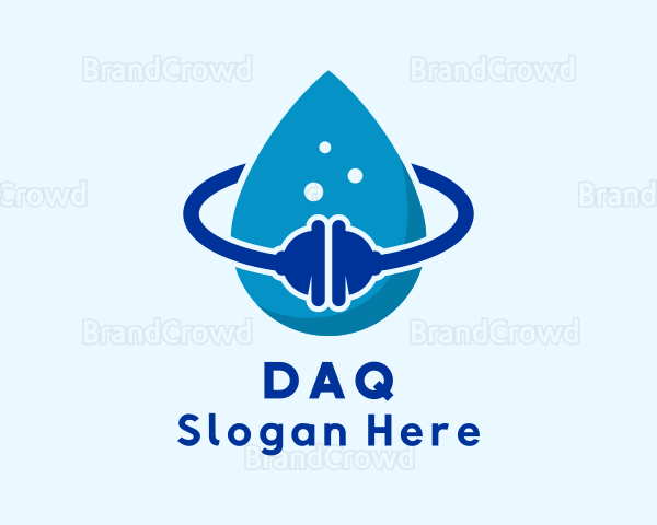 Plunger Water Cleaning Droplet Logo