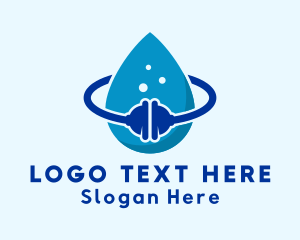 Dew - Plunger Water Cleaning Droplet logo design