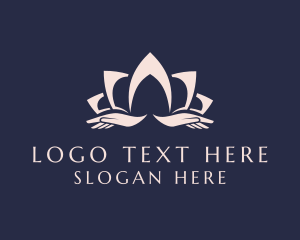 Lotus Massage Hands logo design