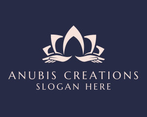 Lotus Massage Hands logo design