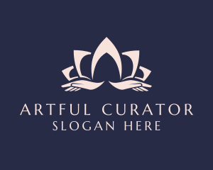 Lotus Massage Hands logo design