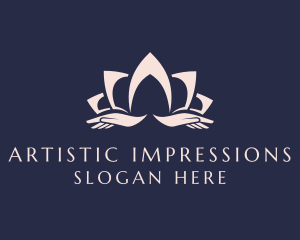 Lotus Massage Hands logo design