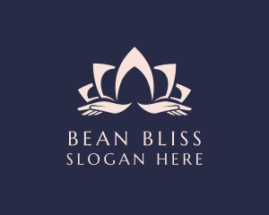 Lotus Massage Hands logo design