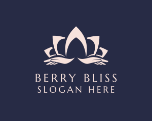 Lotus Massage Hands logo design