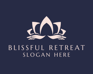 Lotus Massage Hands logo design