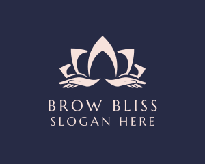 Lotus Massage Hands logo design