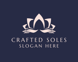 Lotus Massage Hands logo design