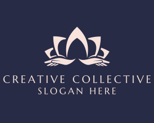 Lotus Massage Hands logo design