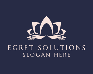 Lotus Massage Hands logo design