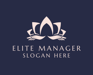 Lotus Massage Hands logo design