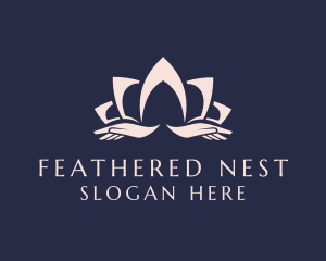 Lotus Massage Hands logo design