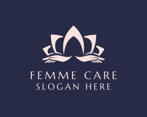 Lotus Massage Hands logo design