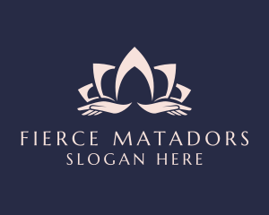 Lotus Massage Hands logo design