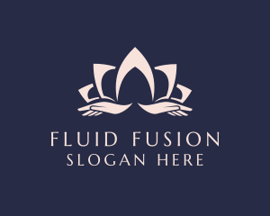 Lotus Massage Hands logo design