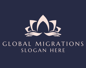 Lotus Massage Hands logo design