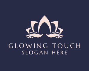 Lotus Massage Hands logo design