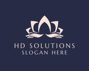 Lotus Massage Hands logo design