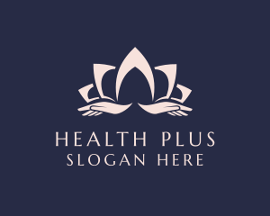 Lotus Massage Hands logo design