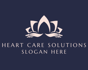 Lotus Massage Hands logo design