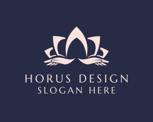 Lotus Massage Hands logo design