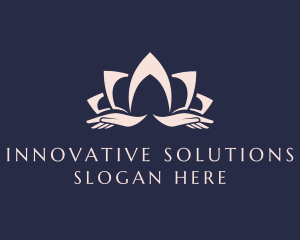 Lotus Massage Hands logo design