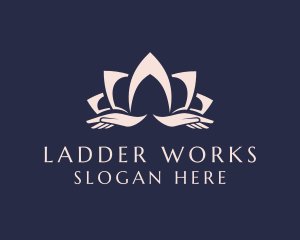 Lotus Massage Hands logo design