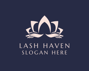 Lotus Massage Hands logo design