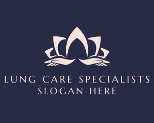 Lotus Massage Hands logo design