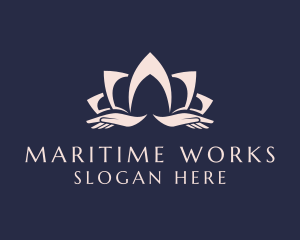 Lotus Massage Hands logo design