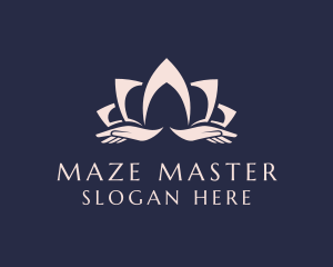 Lotus Massage Hands logo design