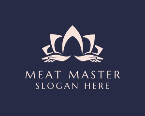 Lotus Massage Hands logo design