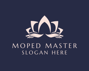 Lotus Massage Hands logo design