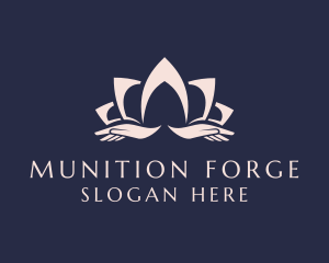 Lotus Massage Hands logo design