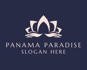 Lotus Massage Hands logo design