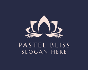 Lotus Massage Hands logo design