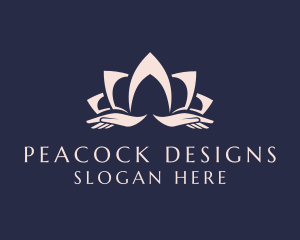 Lotus Massage Hands logo design