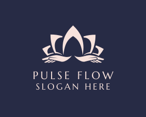 Lotus Massage Hands logo design