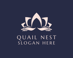 Lotus Massage Hands logo design