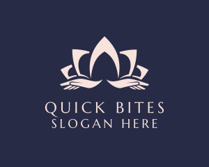 Lotus Massage Hands logo design